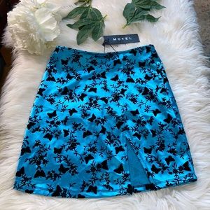 Motel Rocks Skirt JACKI BLUE BUTTERFLY WREN SKIRT Size XS